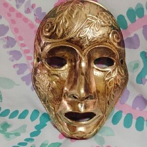 Vintage Brass Mardi Gras Decorative Mask